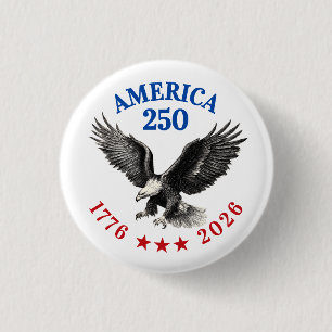 Badge Rond 2,50 Cm 250e anniversaire USA 2026 Pygargue à tête blanche