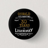 Badge Rond 2,50 Cm 30e anniversaire Black Gold Legendary Retro (Devant)