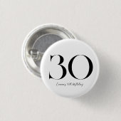 Badge Rond 2,50 Cm 30e anniversaire Noir et blanc (Devant & derrière)