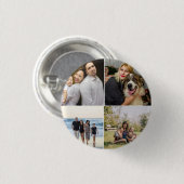 Badge Rond 2,50 Cm  4 Family Photo Collage Custom (Devant & derrière)