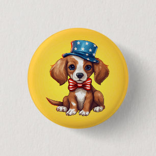 Badge Rond 2,50 Cm 4 juillet mignon Chien-71009