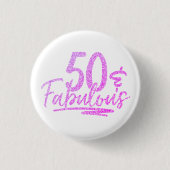 Badge Rond 2,50 Cm 50 & Fabuleux Parties scintillant violette 50e Ann (Devant)