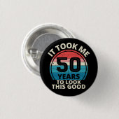 BADGE ROND 2,50 CM 50E ANNIVERSAIRE (Devant & derrière)