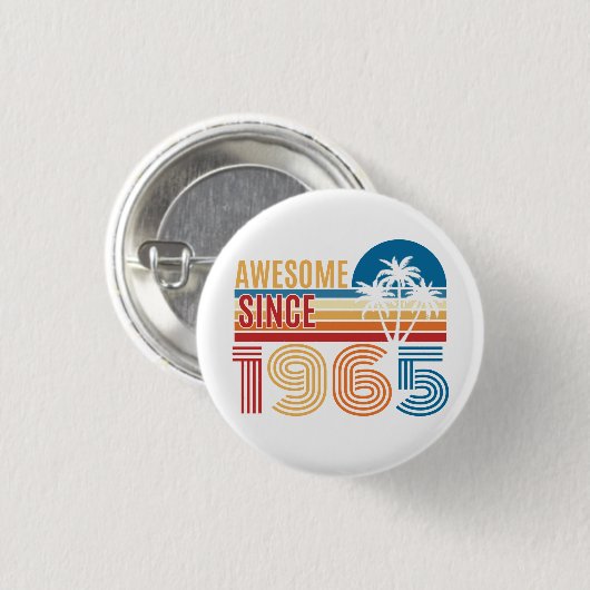 BADGE ROND 2,50 CM 60E ANNIVERSAIRE (Devant & derrière)