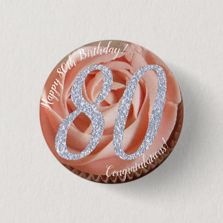 Badge Rond 2,50 Cm 80e Anniversaire Cupcake 3 Cm Round Badge