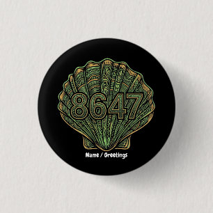 Badge Rond 2,50 Cm 8647 Coquillage Linogravure Quatre-Vingt-Six Quara