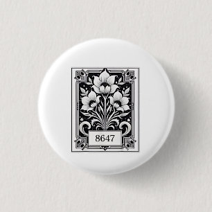 Badge Rond 2,50 Cm 8647 Subtle Anti Trump Anti MAGA 86 47 Floral Boho