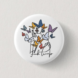 Badge Rond 2,50 Cm 86 47 T-shirt Floral anti-Trump, Président de l'op