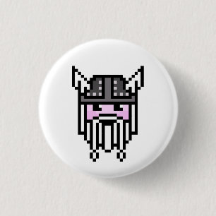 Badge Rond 2,50 Cm 8 bit Viking