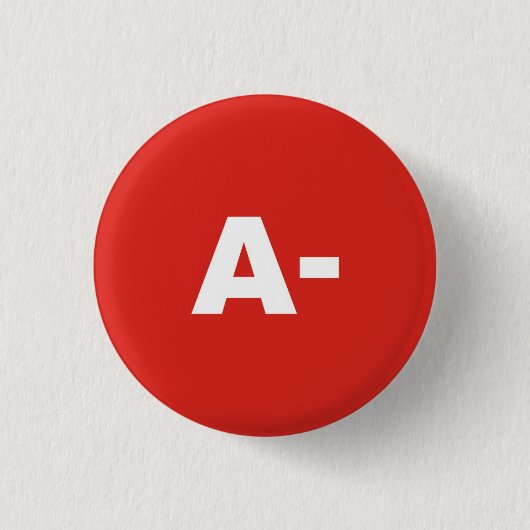 Badge Rond 2,50 Cm A- Insigne négatif de Rhésus de groupe (Devant)