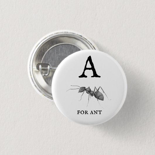 Badge Rond 2,50 Cm "A" pour Ant (Devant & derrière)