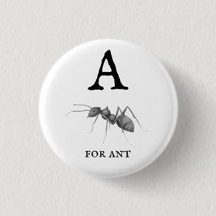 Badge Rond 2,50 Cm "A" pour Ant