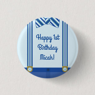 Badge Rond 2,50 Cm Ă?re fête d'anniversaire du petit garçon d'homm