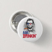 Badge Rond 2,50 Cm Abe Lincoln Party Bro (Devant & derrière)