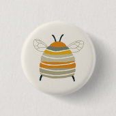 Badge Rond 2,50 Cm Abeille Charmée de Style Mid-Siècle (Devant)