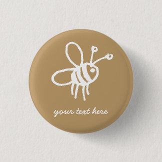 Badge Rond 2,50 Cm Abeille de miel