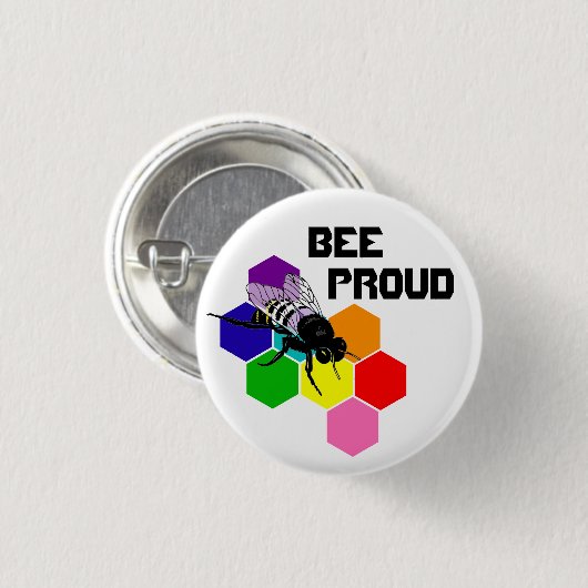 Badge Rond 2,50 Cm Abeille fière - drapeau nonbinary (Devant & derrière)