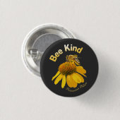 Badge Rond 2,50 Cm Abeille - Nature Harmonieuse (Devant & derrière)