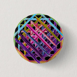 Badge Rond 2,50 Cm Abstract Painting Colorful Paint Brush Strokes