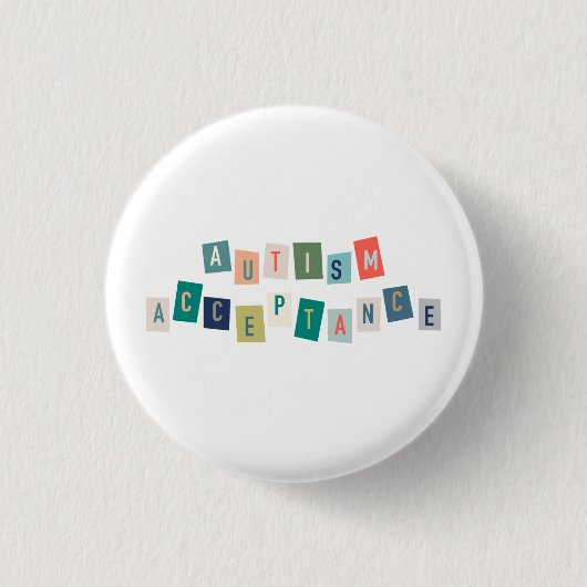 Badge Rond 2,50 Cm Acceptation de l'autisme (Devant)