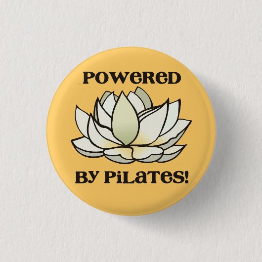 Badge Rond 2,50 Cm Actionné par Pilates Lotus (Devant)