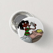 Badge Rond 2,50 Cm Acuponcture de vaudou (Devant & derrière)