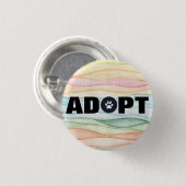Badge Rond 2,50 Cm Adopter Empreinte de Patte (Devant & derrière)