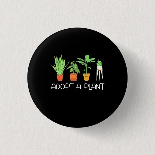 Badge Rond 2,50 Cm Adopter Un Plante (Devant)