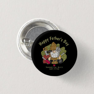 Badge Rond 2,50 Cm Adorable Handyman & Carpenter Garden Gnome