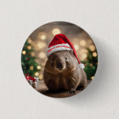 Badge Rond 2,50 Cm adorable Noël Wombat, (Devant)