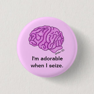 Badge Rond 2,50 Cm "Adorable quand je saisis" le bouton