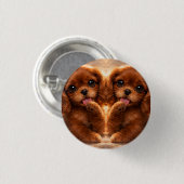 Badge Rond 2,50 Cm Adorable Ruby Cavalier Spaniel (Devant & derrière)