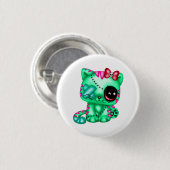 Badge Rond 2,50 Cm Adorable Zombie Kitty (Devant & derrière)
