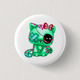 Badge Rond 2,50 Cm Adorable Zombie Kitty