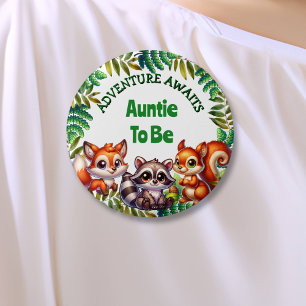Badge Rond 2,50 Cm Adventure Attend Tante Pour Être Baby shower