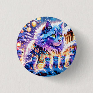 Badge Rond 2,50 Cm Affichage des chats de Noël