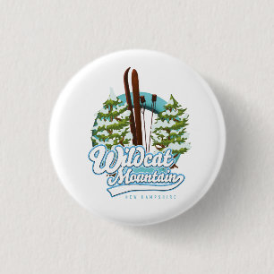 Badge Rond 2,50 Cm Affiche de ski Wildcat Mountain New Hampshire