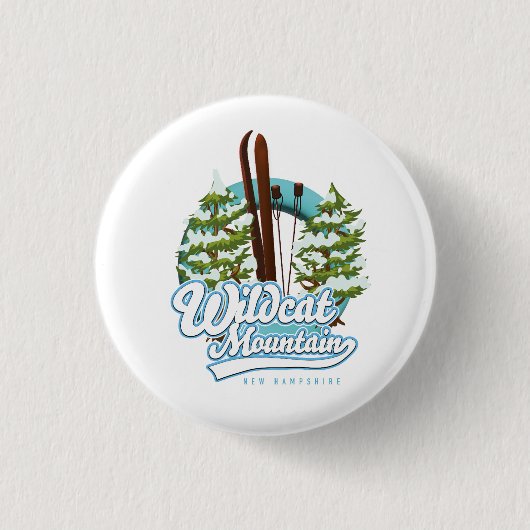 Badge Rond 2,50 Cm Affiche de ski Wildcat Mountain New Hampshire (Devant)