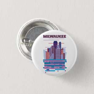 Badge Rond 2,50 Cm Affiche de voyage à Milwaukee