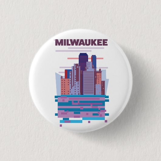 Badge Rond 2,50 Cm Affiche de voyage à Milwaukee (Devant)