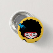 Badge Rond 2,50 Cm Afro Nina des années 70 (Devant & derrière)