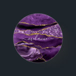 Badge Rond 2,50 Cm Agate Violet violet or Parties scintillant Géode N<br><div class="desc">Agate Violet violet Parties scintillant or Geode Nom personnalisé Marbre étincelant Anniversaire - Anniversaire ou Mariage Cadeau / Fournisseur - Ajouter votre nom - Texte ou Supprimer - Faire votre cadeau spécial - Redimensionner et déplacer ou ajouter du texte / des éléments avec outil de personnalisation. Conception par MIGNED. S'il...</div>
