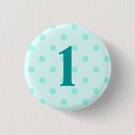 Badge Rond 2,50 Cm Âge Pois élégant d'Aqua (Devant)