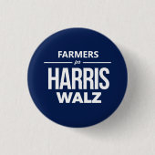 Badge Rond 2,50 Cm Agriculteurs pour Harris Walz (Devant)