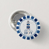 Badge Rond 2,50 Cm Ahoy nautique ! C'est un Baby shower de phare pour (Devant & derrière)