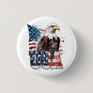 Badge Rond 2,50 Cm Aigle américain à tête blanche 250e anniversaire d