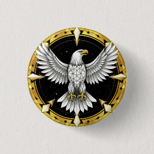 Badge Rond 2,50 Cm Ailes d'aigle abstraites Liberté géométrique