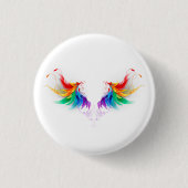 Badge Rond 2,50 Cm Ailes fluffy arc-en-ciel (Devant)