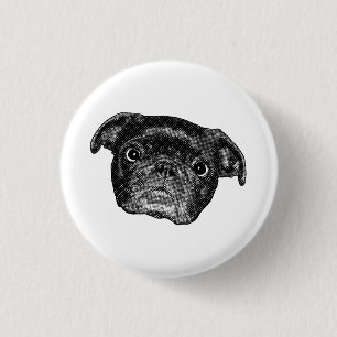 Badge Rond 2,50 Cm Aimant de manga de pug d'hiver