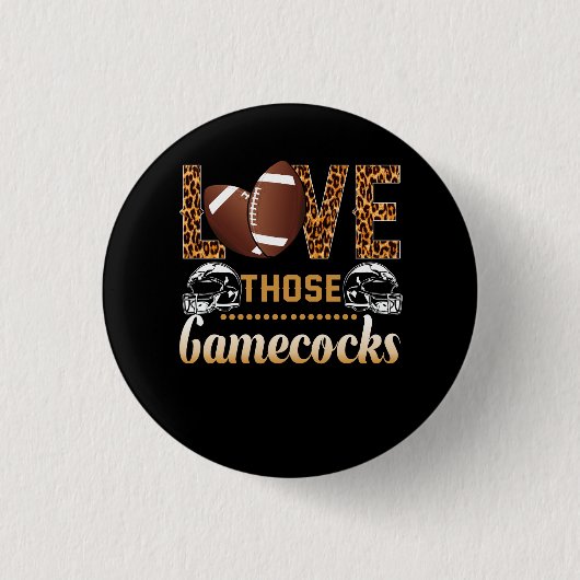 Badge Rond 2,50 Cm Aimer Ces Gamecocks Football Aimer Leopard Sport A (Devant)